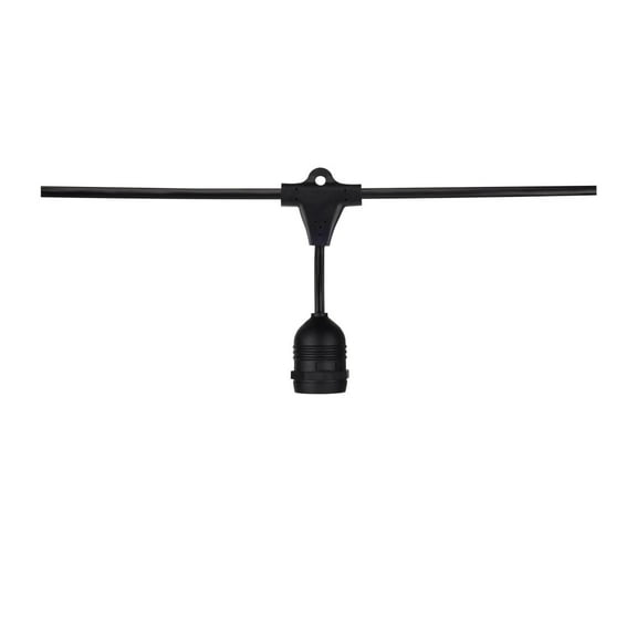 24-ft 120v LED String Lights 12 Socketed Black Cord and Plug Only