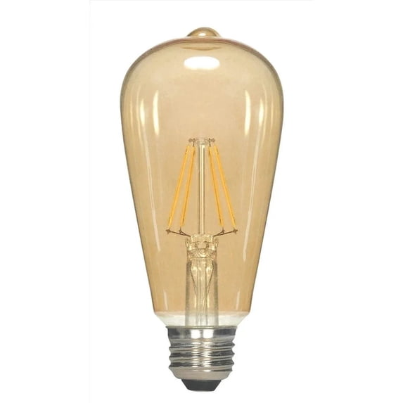 2.5W ST19 LED - Transparent Amber - Medium base - 2000K - 220 Lumens - 120V - 6-PACK