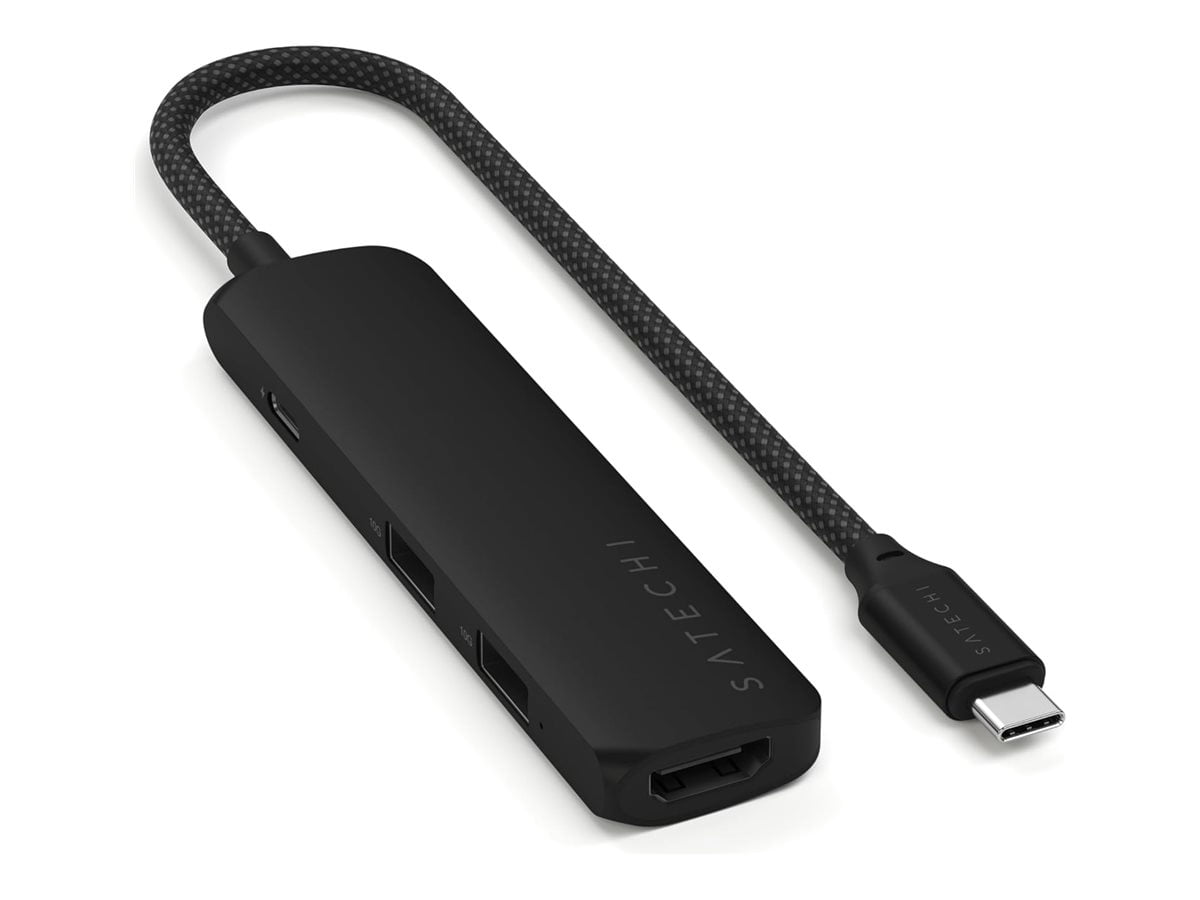 Satechi ST-P4SK 4-in-1 Usb-c Slim Multiport Adapter 4k [black]
