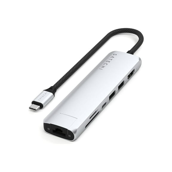 Satechi ST-P7SM 7-in-1 Usb-c Slim Multiport Adapter With Ethernet [space Grey]