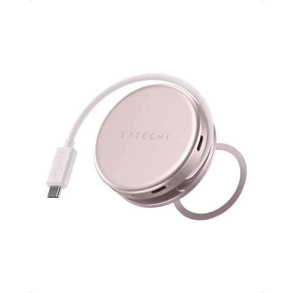 Satechi OntheGo 5-in-1 USB-C Hub, Multiport Adapter, 4K/60Hz HDMI, 60W PD Pass-Through Charging, SD Card Reader, USB-A & USB-C 5Gbps Data, Magnetic Mount for MacBook Neo/Air/Pro, iPad, Blush