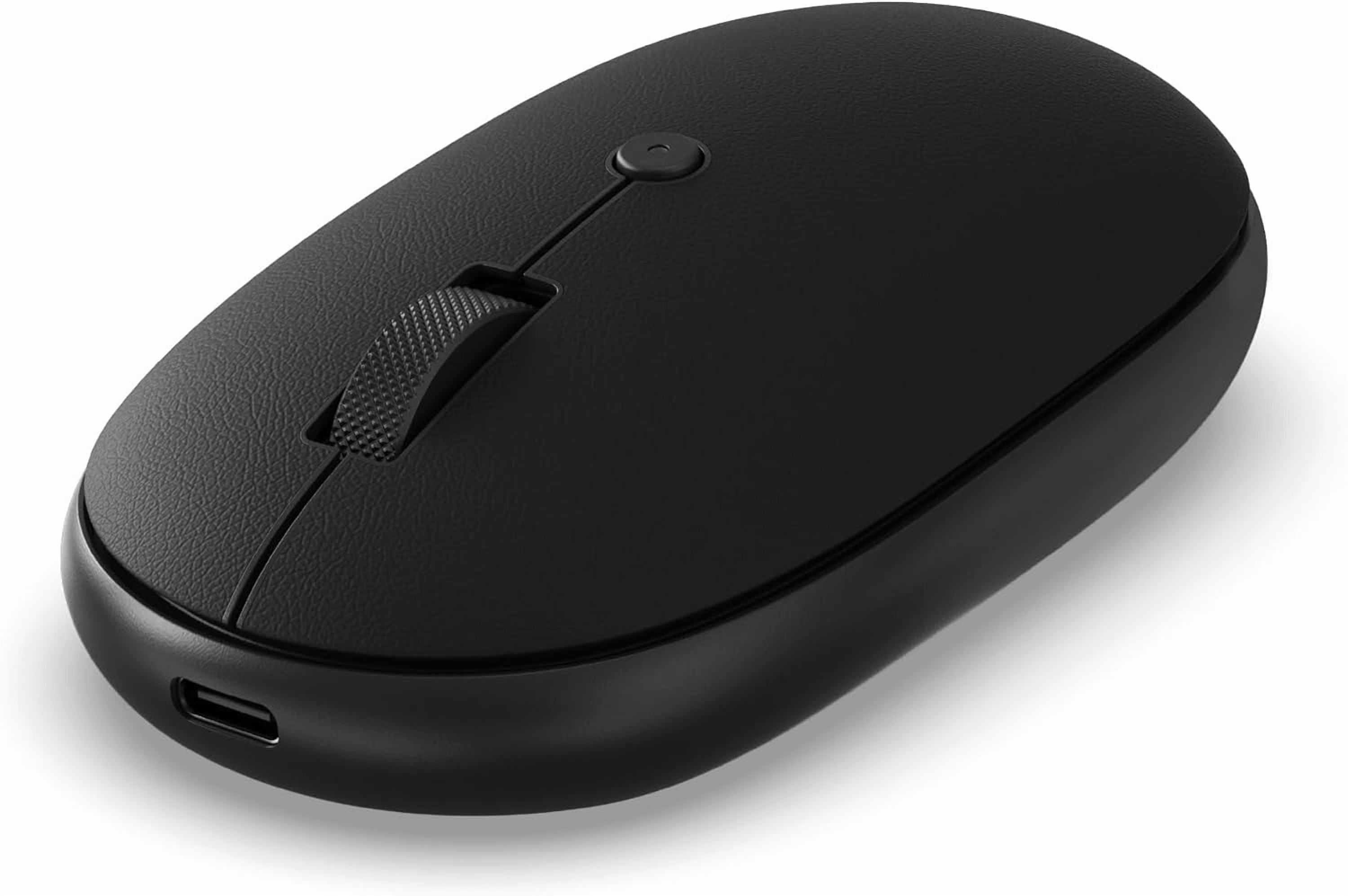 Satechi OntheGo Bluetooth Mouse with USB C Rechargeable Battery, Connect up 3 Devices, Compact and Portable Wireless Mouse for Laptop, Computer, Tablet - Black