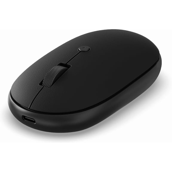 Satechi OntheGo Bluetooth Mouse with USB C Rechargeable Battery, Connect up 3 Devices, Compact and Portable Wireless Mouse for Laptop, Computer, Tablet - Black