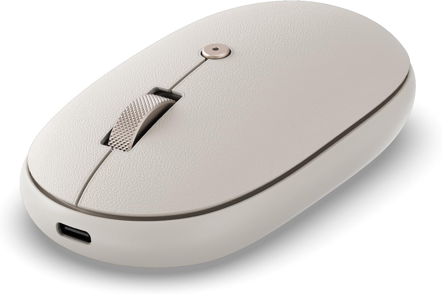 Satechi OntheGo Bluetooth Mouse with USB C Rechargeable Battery, Connect up 3 Devices, Compact and Portable Wireless Mouse for Laptop, Computer, Tablet - Sand