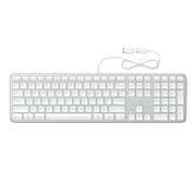 Satechi Slim LX3 Wired Keyboard, Full-Size Aluminum Design with Cross-Platform OS Switching, USB-C Connectivity, Designed for Mac and PC Setups, Silver