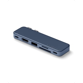 Satechi USB-C Snap Hub for MacBook Neo, 6-in-2 Flush Dual-Connector Hub with 4K/60Hz HDMI, 45W Pass-Through Charging, SD & microSD Card Readers, USB-A & USB-C 5Gbps Data, Indigo