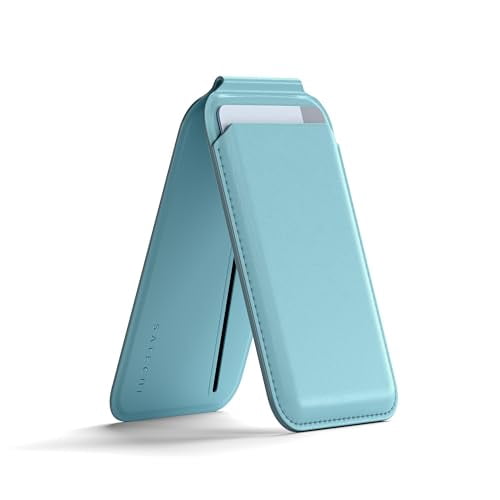 Satechi Magnetic Magsafe Wallet, Double Flap Stand Card Holder, 4 Slots with Front NFC Pass-Through, Adjustable Phone Attachment for iPhone 17/16/15/14/13/12, T