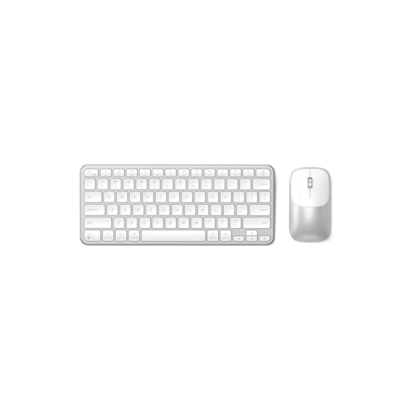 Satechi Wireless Keyboard and Mouse Combo, Slim CEX1 with Multi-Device Bluetooth Pairing and USB-C Receiver Connectivity, Designed for Compact Multi-Device Workspaces, Silver