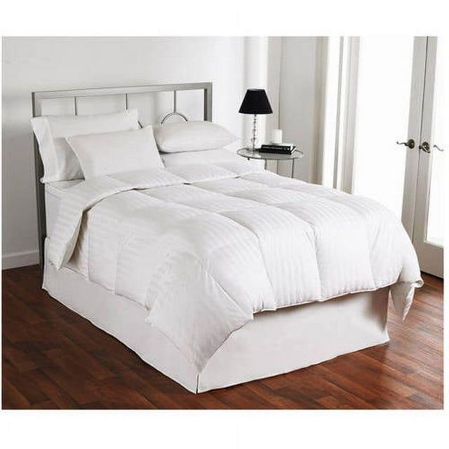 Sateen 400 Thread Count Down Comforter, Light Warmth, White