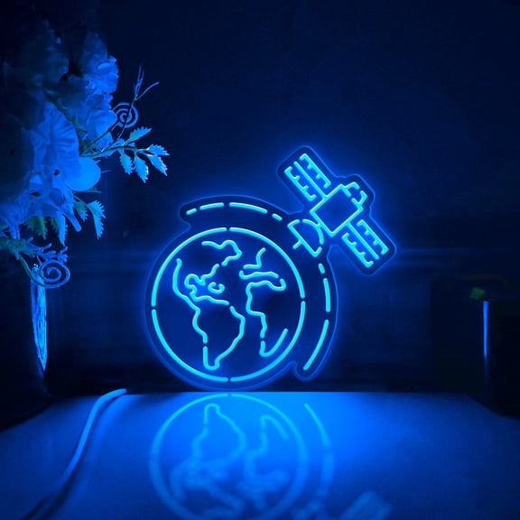 Satellite Orbit Led Light Box, Dimmable Neon-Like Light Signs USB Power for Wall Decor Bedroom Decoration, RGB Light (WxH) 6"x6"
