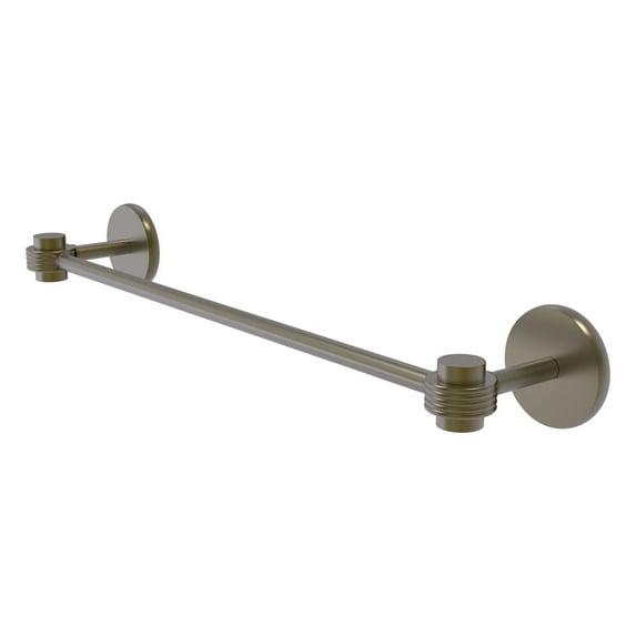 Satellite Orbit One Collection Towel Bar with Grooved Accents - Antique Brass / 18 Inch