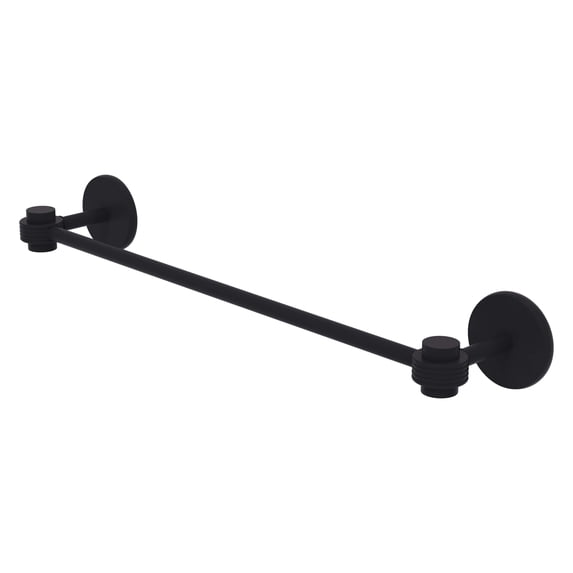 Satellite Orbit One Collection Towel Bar with Grooved Accents - Matte Black / 30 Inch