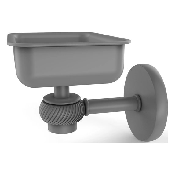 Satellite Orbit One Collection Wall Mounted Soap Dish - Matte Gray / Twisted