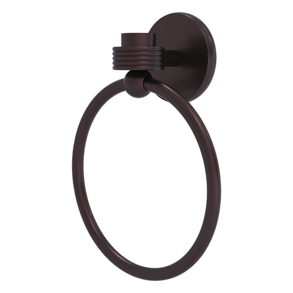7116G-ABZ Satellite Orbit One Collection Towel Ring with Groovy Accent, Antique Bronze