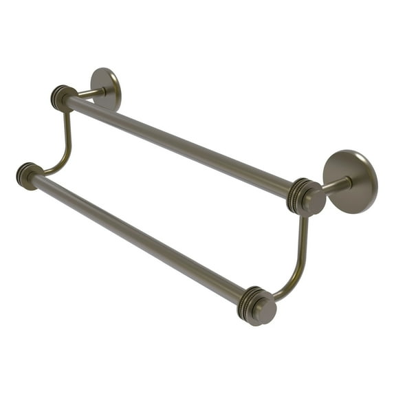 Satellite Orbit Two Collection Double Towel Bar with Dotted Accents - Antique Brass / 24 Inch