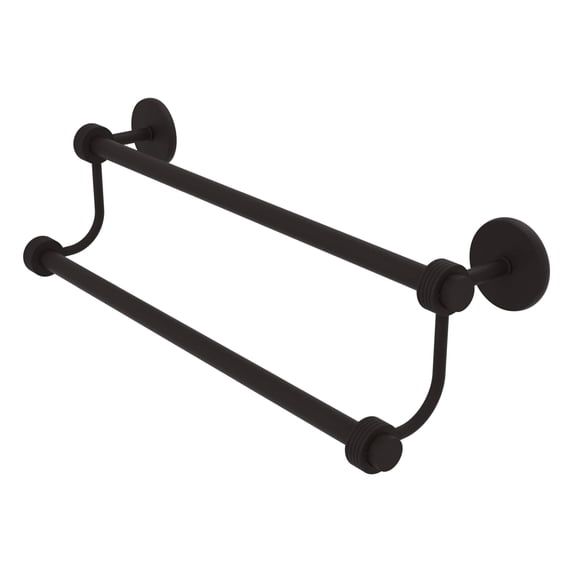 Satellite Orbit Two Collection Double Towel Bar with Grooved Accents - Oil Rubbed Bronze / 36 Inch