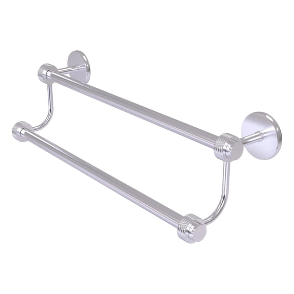 Satellite Orbit Two Collection Double Towel Bar with Grooved Accents - Satin Chrome / 36 Inch