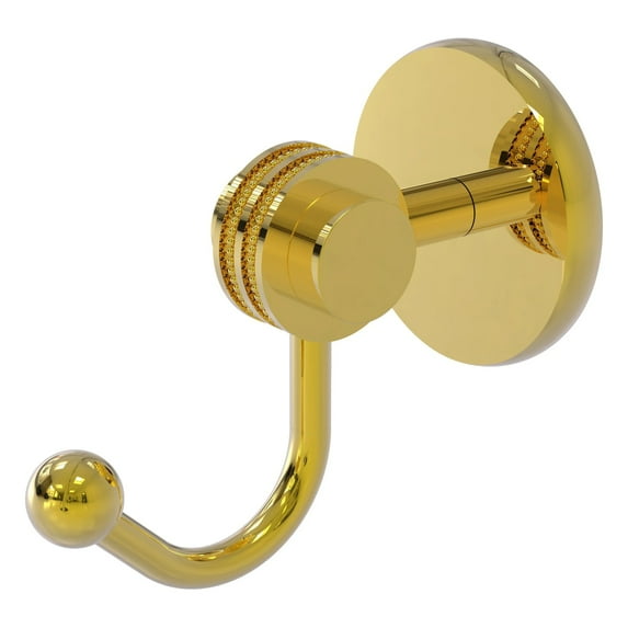 Satellite Orbit Two Collection Robe Hook with Dotted Accents in Polished Brass