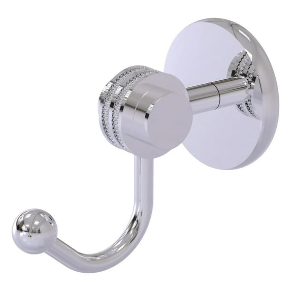 Satellite Orbit Two Collection Robe Hook with Dotted Accents in Polished Chrome