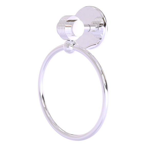 Satellite Orbit Two Collection Towel Ring with Groovy Accent in Polished Chrome