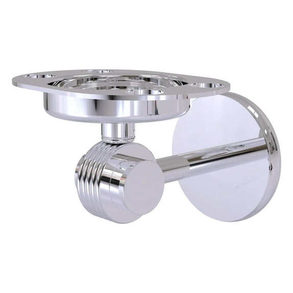 Satellite Orbit Two Collection Tumbler and Toothbrush Holder - Polished Chrome / Grooved