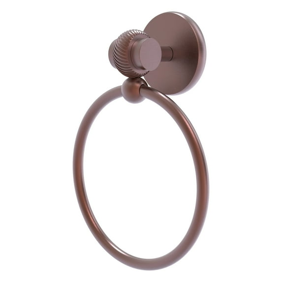 Satellite Orbit Two Towel Ring - Antique Copper / Twisted
