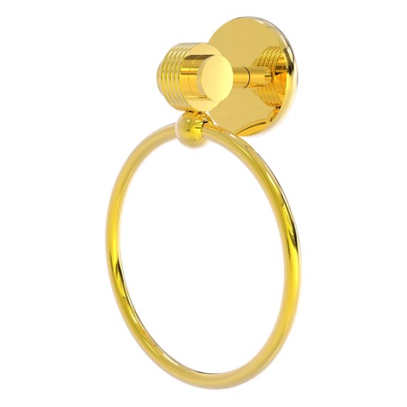 Satellite Orbit Two Towel Ring - Polished Brass / Grooved