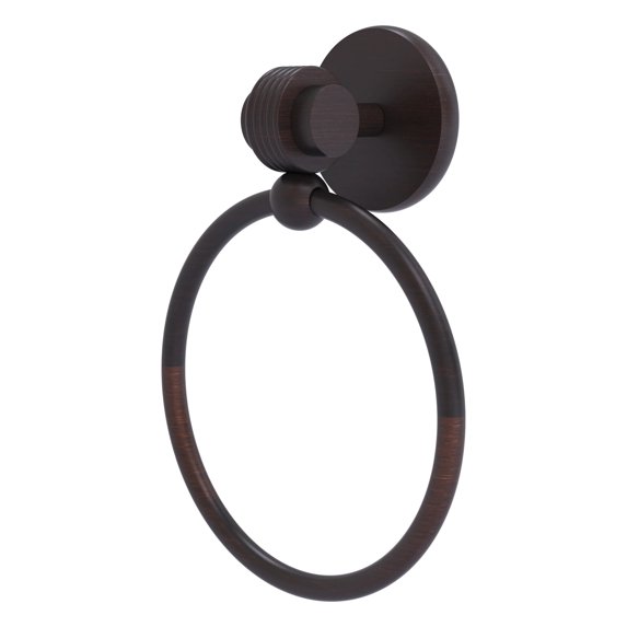 Satellite Orbit Two Towel Ring - Venetian Bronze / Grooved