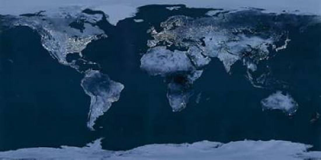 Satellite View of the World Showing Electric Lights and Usage Canvas Art - Goddard Space Center (10 x 20)