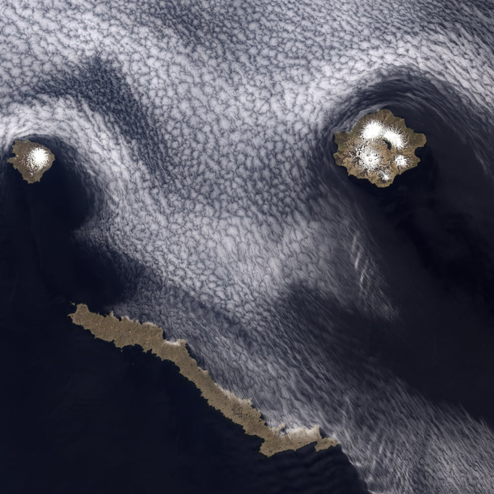 Satellite image of Semisopochnoi Island in the western Aleutian Islands of Alaska Canvas Art - Stocktrek Images (28 x 28)