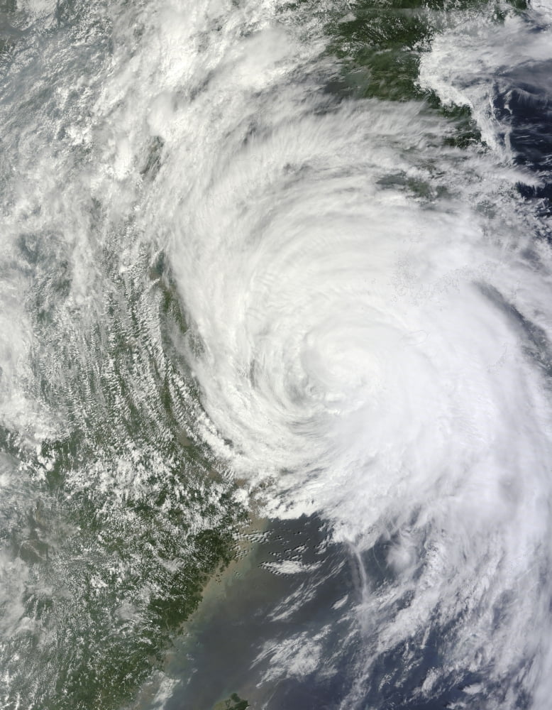 Satellite image of Tropical Storm Muifa Canvas Art - Stocktrek Images (25 x 32)