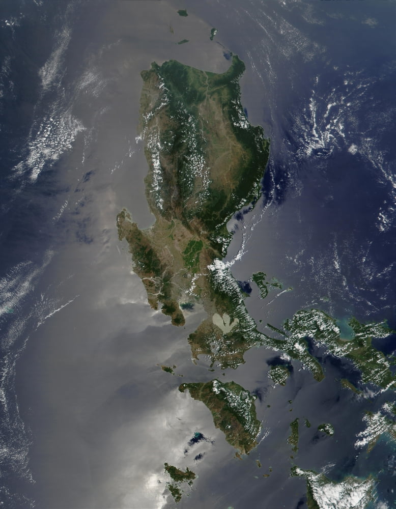 Satellite image of the Philippine island of Luzon Canvas Art - Stocktrek Images (25 x 32)