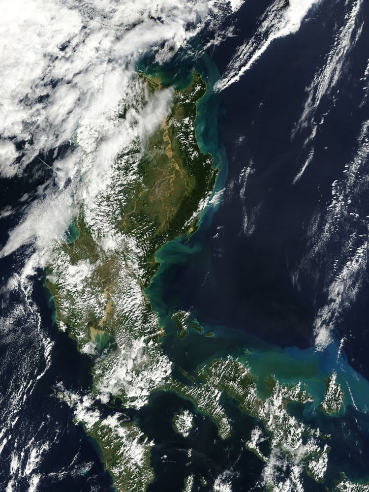 Satellite image of the Philippine island of Luzon Canvas Art - Stocktrek Images (25 x 33)