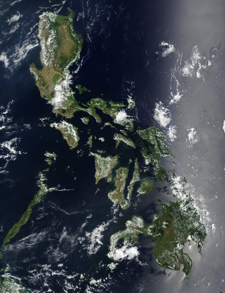 Satellite image of the Philippines Canvas Art - Stocktrek Images (25 x 32)