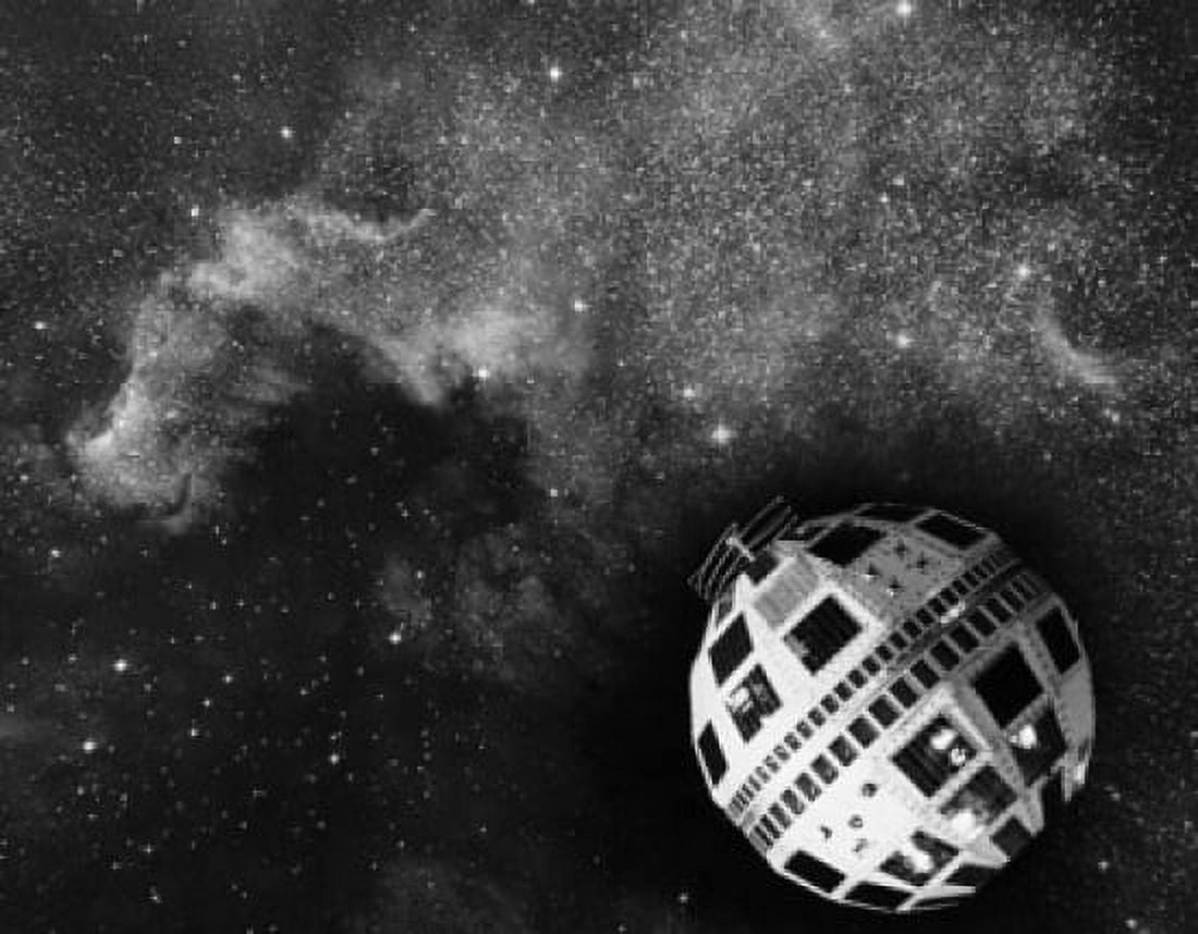 Satellite orbiting in space Telstar AT&T c 1962 Canvas Art - (18 x 24)