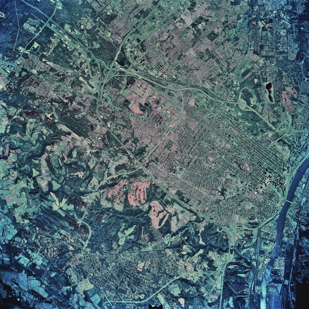 Satellite view of Albany New York Canvas Art - Stocktrek Images (28 x 28)