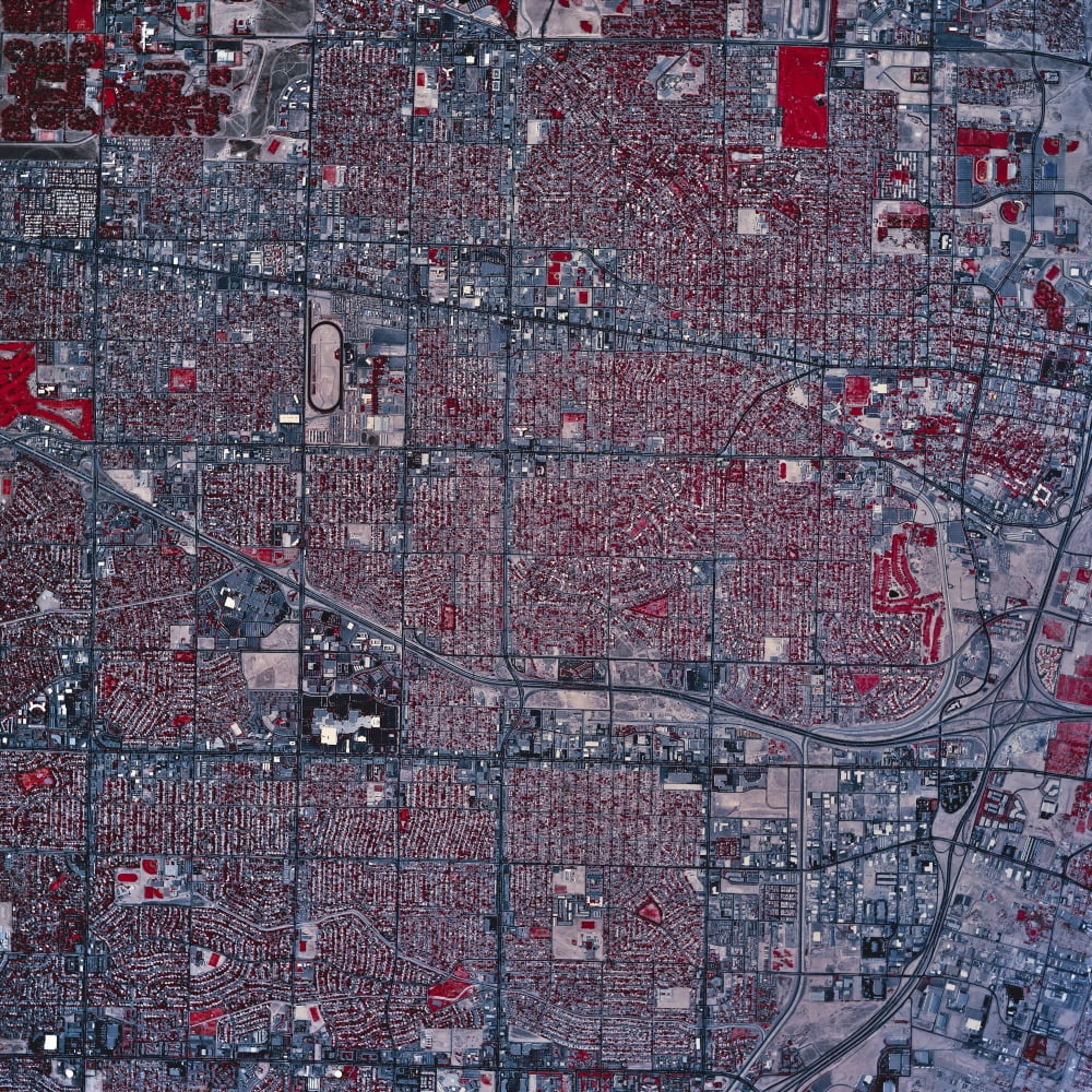 Satellite view of Albuquerque New Mexico Canvas Art - Stocktrek Images (28 x 28)