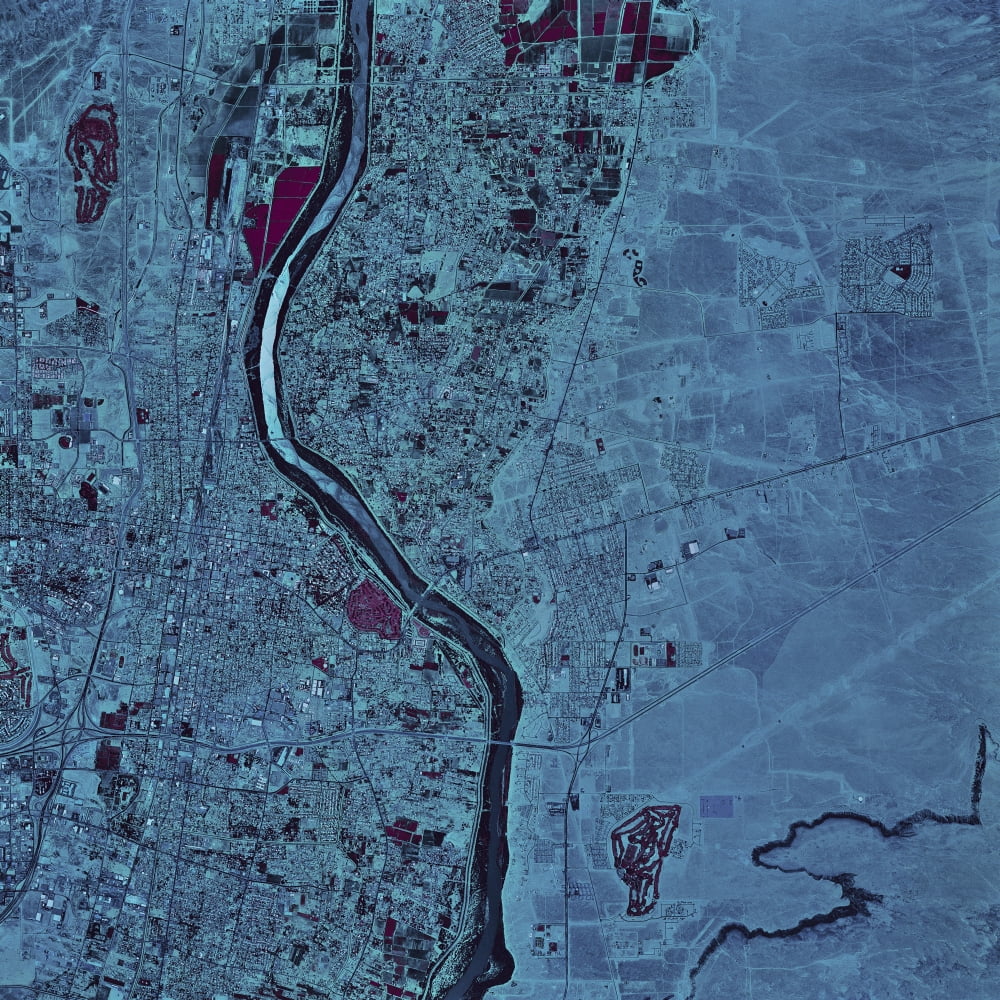 Satellite view of Albuquerque New Mexico Canvas Art - Stocktrek Images (28 x 28)