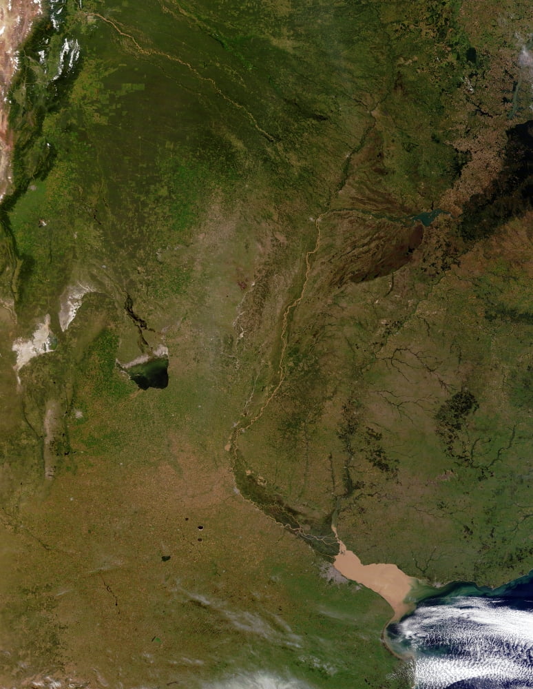 Satellite view of Argentina Canvas Art - Stocktrek Images (25 x 32)