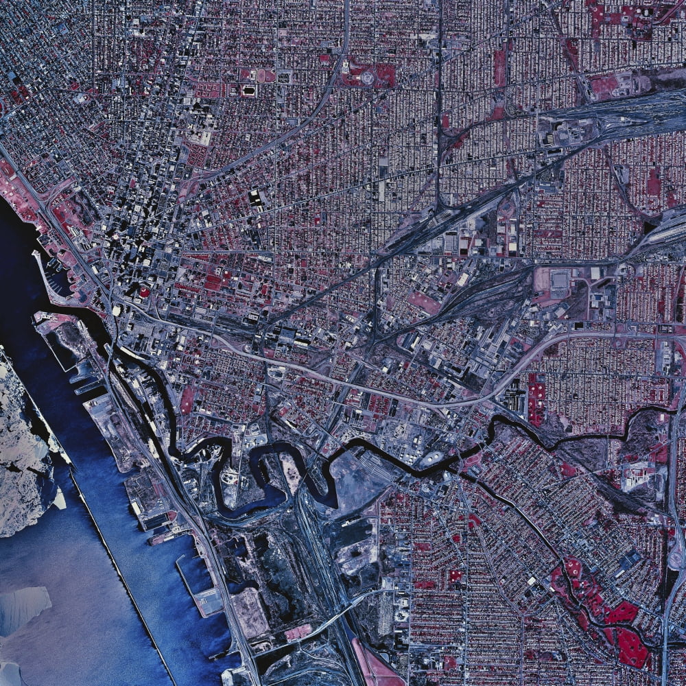 Satellite view of Buffalo New York Canvas Art - Stocktrek Images (28 x 28)