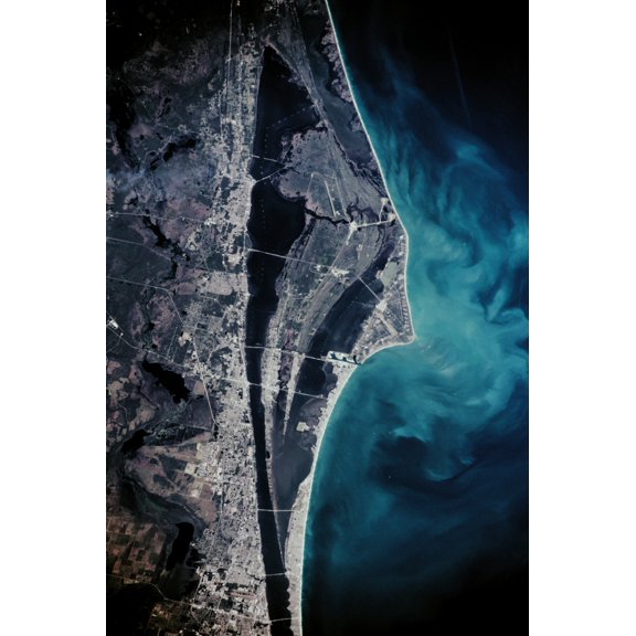 Satellite view of Cape Canaveral Brevard County Florida USA Poster Print by Panoramic Images