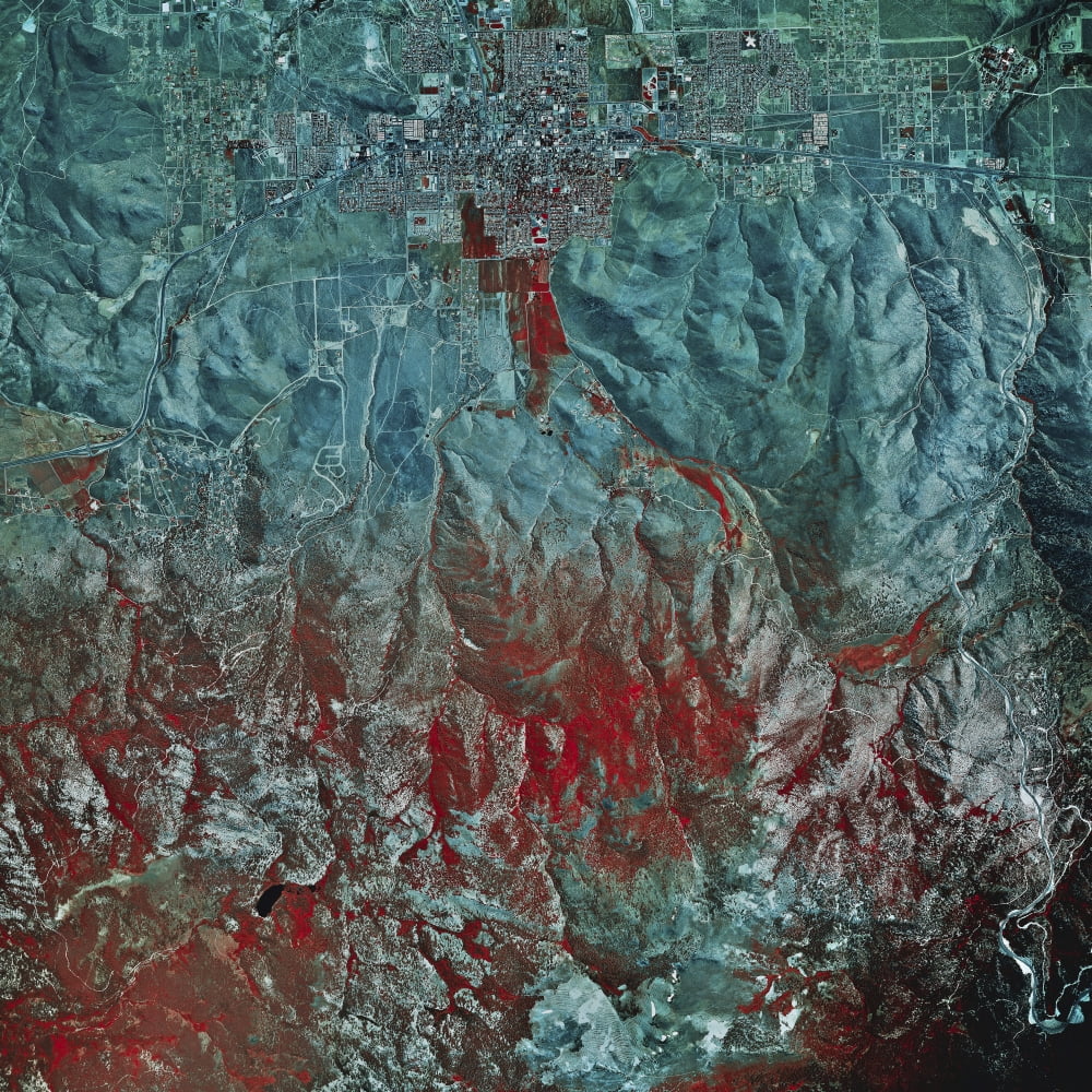 Satellite view of Carson City Nevada Canvas Art - Stocktrek Images (28 x 28)