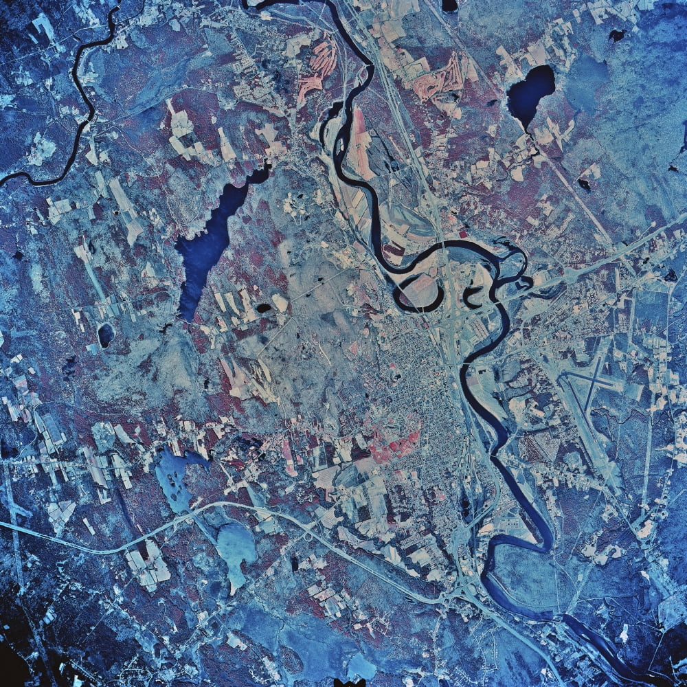 Satellite view of Concord New Hampshire Canvas Art - Stocktrek Images (28 x 28)