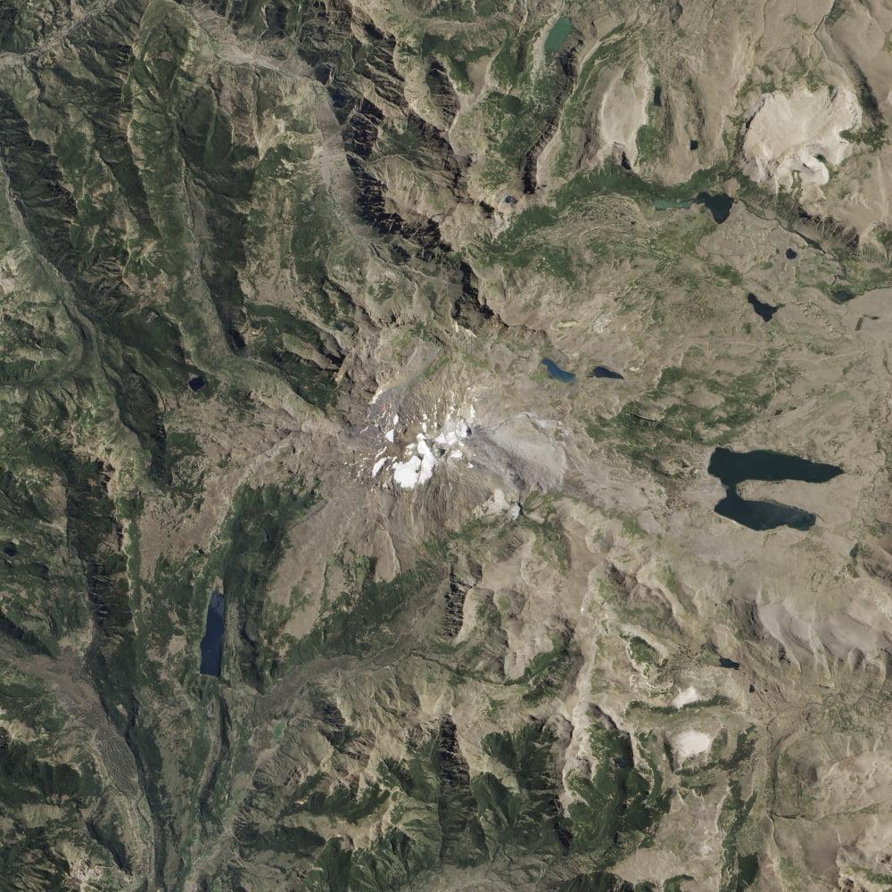 Satellite view of Copahue Volcano Canvas Art - Stocktrek Images (28 x 28)