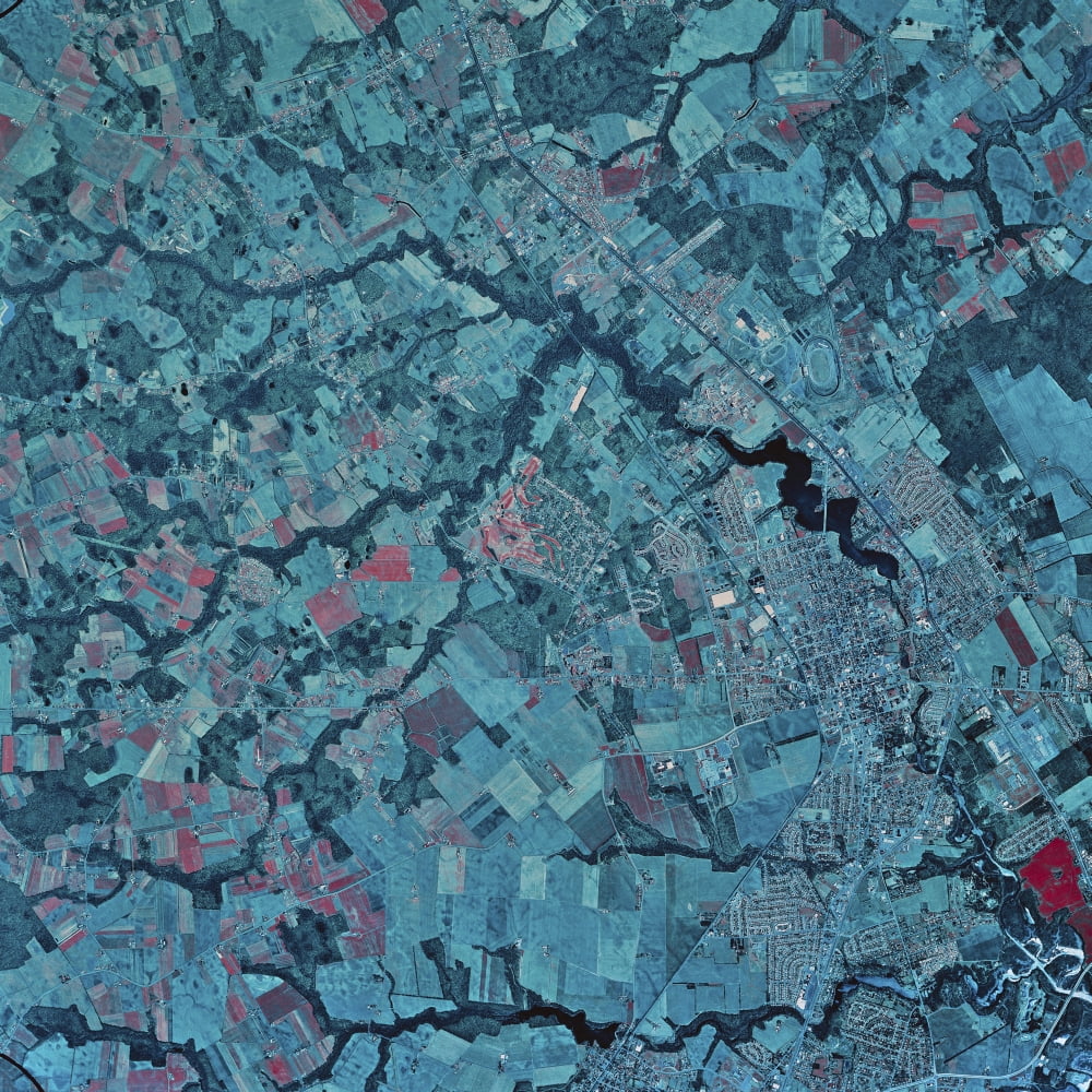 Satellite view of Dover Delaware Canvas Art - Stocktrek Images (28 x 28)