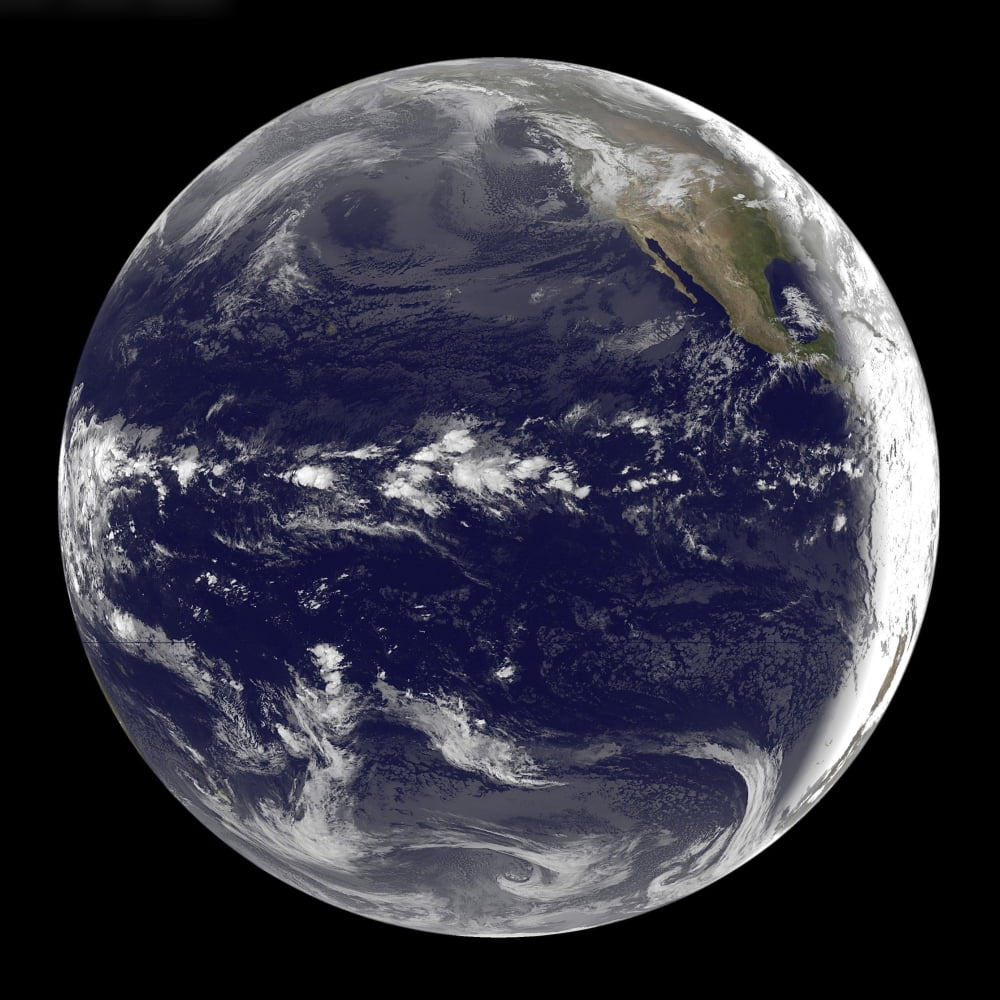 Satellite view of Earth centered over the Pacific Ocean Canvas Art - Stocktrek Images (28 x 28)