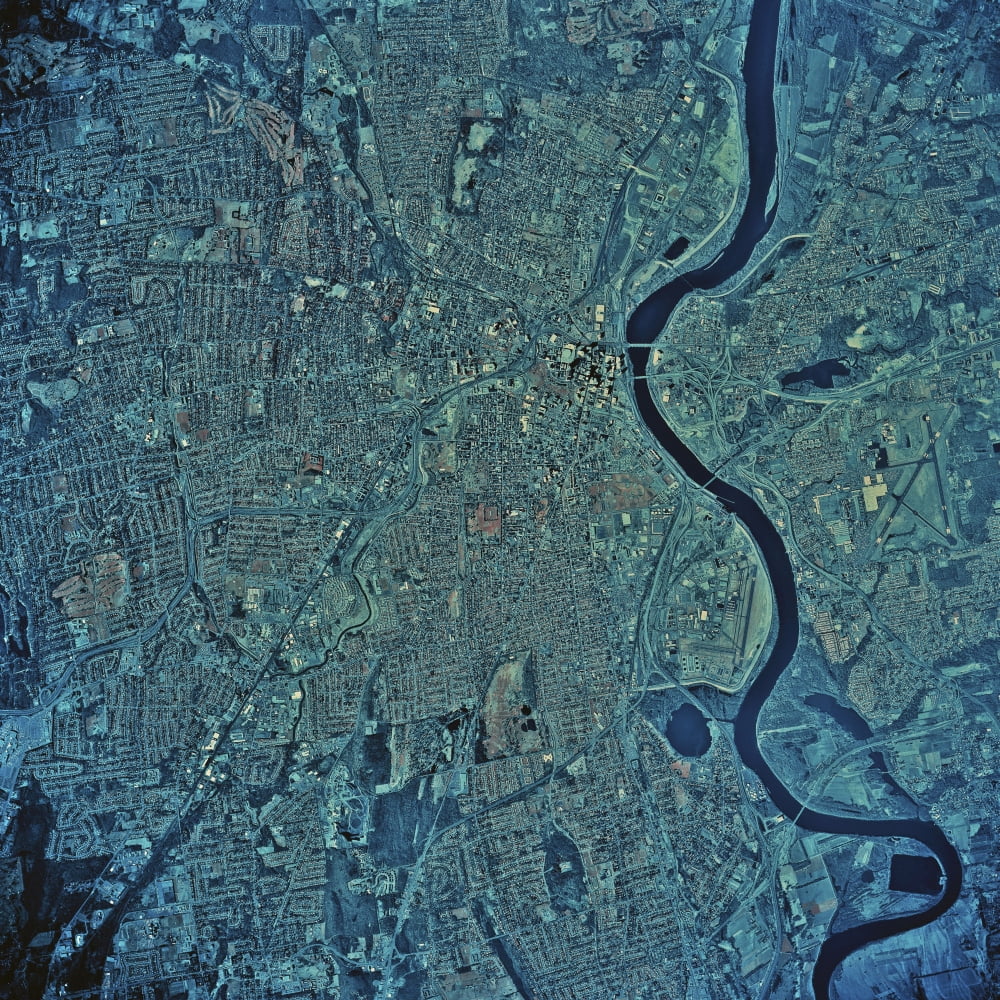 Satellite view of Hartford Connecticut Canvas Art - Stocktrek Images (28 x 28)