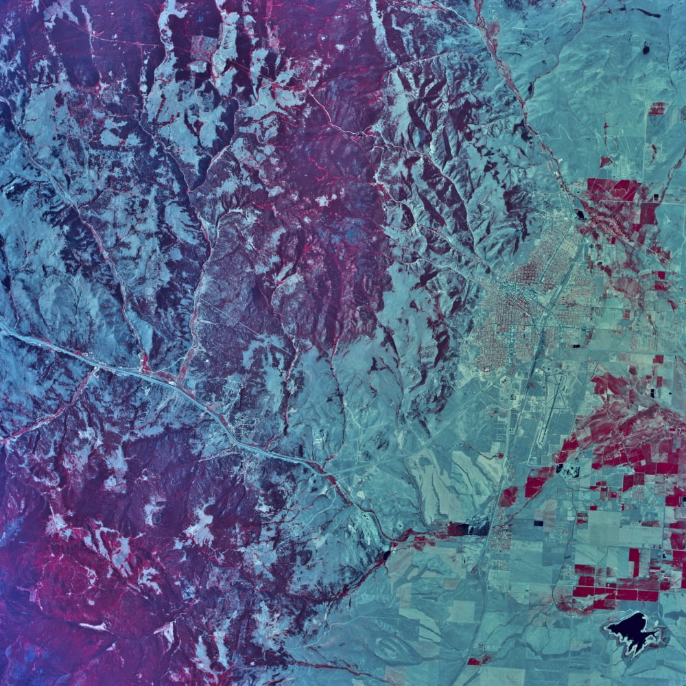 Satellite view of Helena Montana Canvas Art - Stocktrek Images (28 x 28)