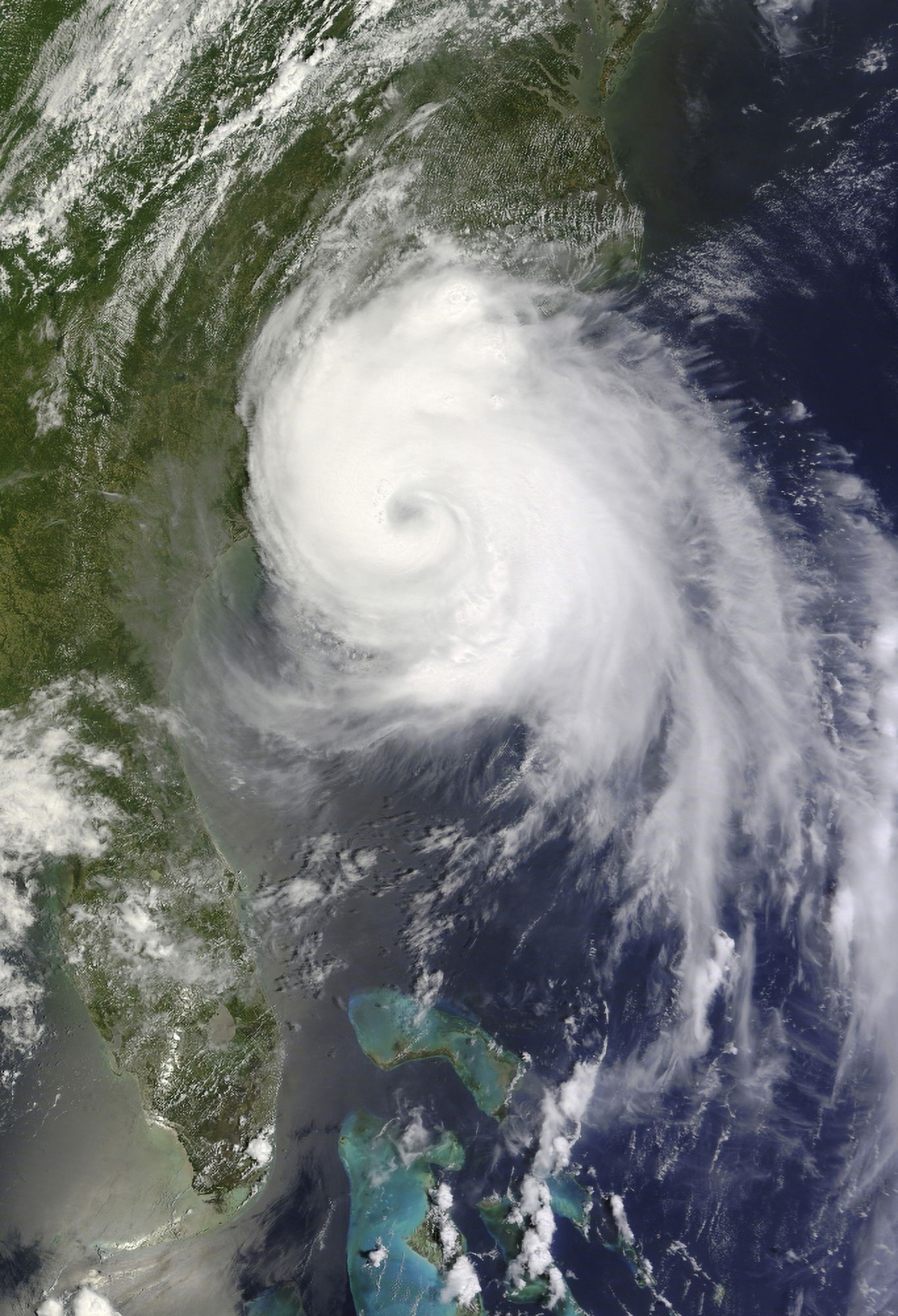 Satellite view of Hurricane Arthur Canvas Art - Stocktrek Images (24 x 34)