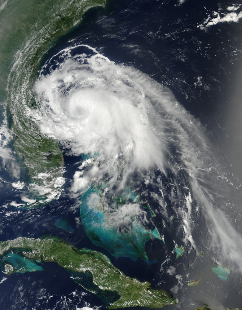 Satellite view of Hurricane Arthur Canvas Art - Stocktrek Images (25 x 32)